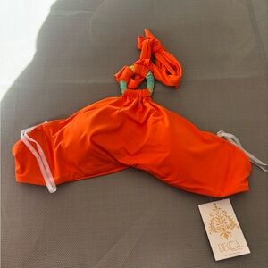 BECCA Bright Orange sz L halter top Bikini Top